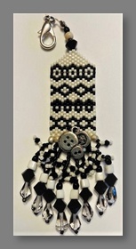 Buttons and Black Lace Fob