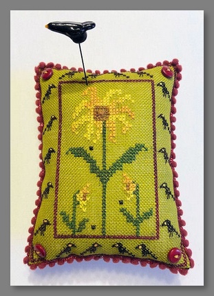 Sunflowers and Crows Pin Cushion