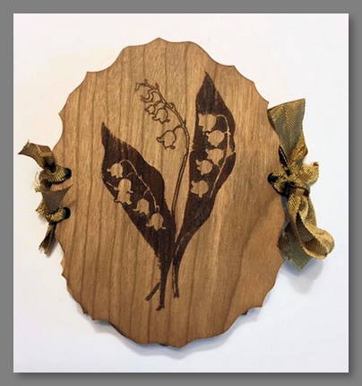 Victorian Wooden Needle Book "Lily of the Valley"